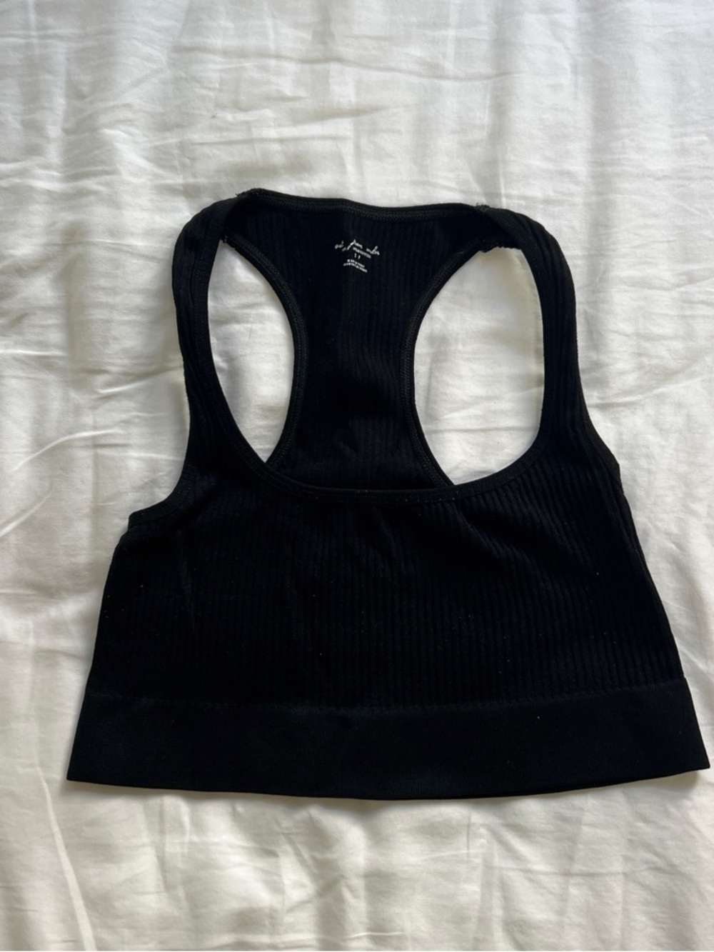 Urban Outfitters Black Ribbed Racerback Bandeau